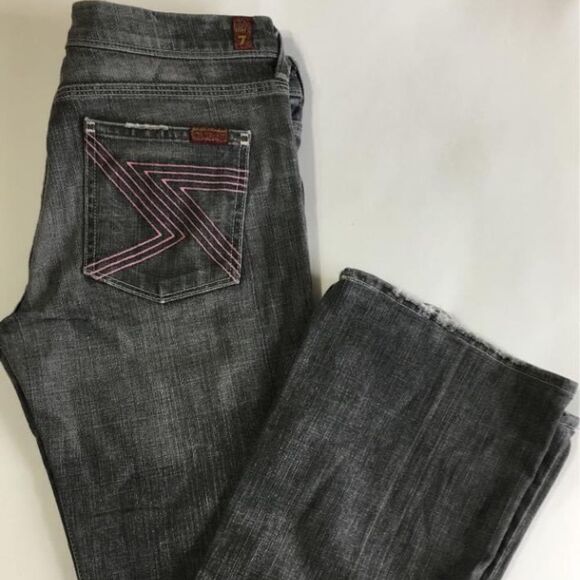 7 For All Mankind Denim - 7 For All Mankind • Gray and Pink Zig Zag